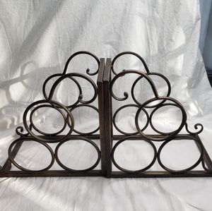Wine Towel Water Bottle Storage Two Metal Decorative Shelf Table Racks